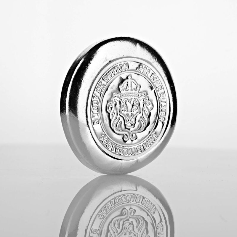 Scottsdale Lion Silver Button – 5 Troy Ounces .999 Fine Silver