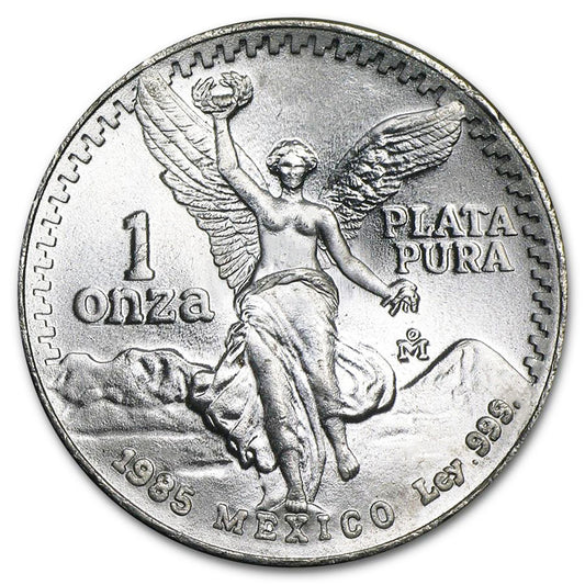 1985 1oz .999 Mexico Silver Libertad Plata Pura