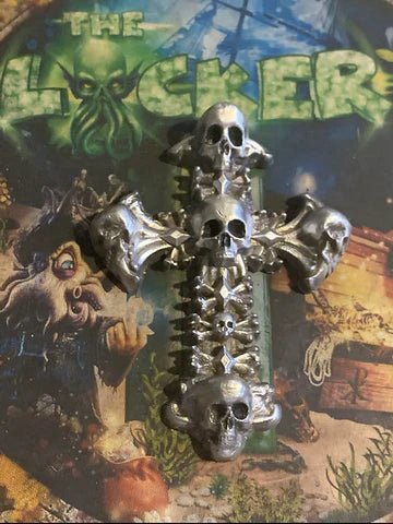 The Locker Mint Skross Cross And Skeleton Skull Cross 3.5-3.7 Ounces .999 Fine Silver