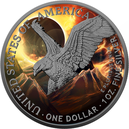 2024 USA American Eagle 1 oz Solar Eclipse Colorized Coin