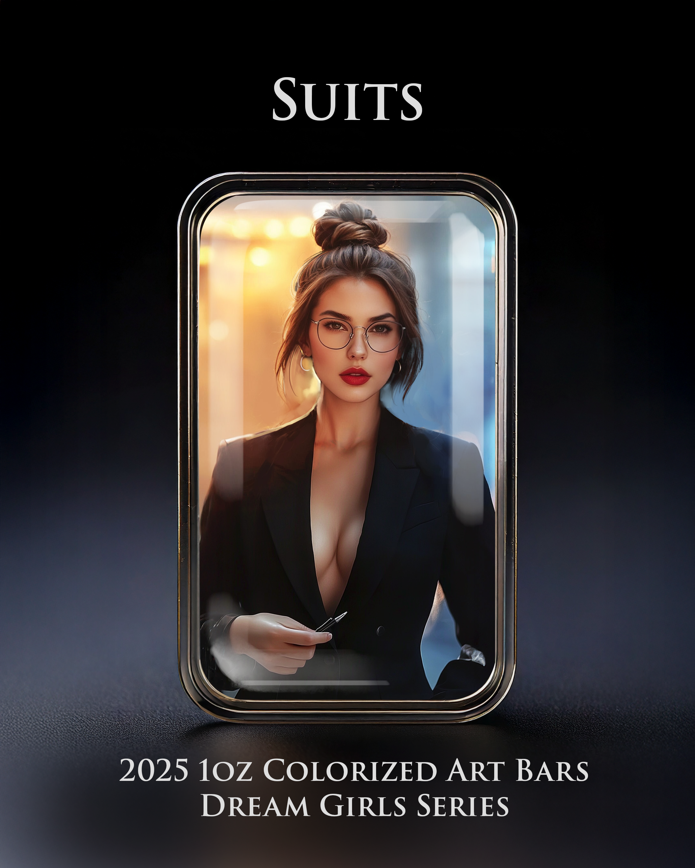 2025 Colorized 1oz .999 Silver Art Bar Dream Girl Series "Suits"