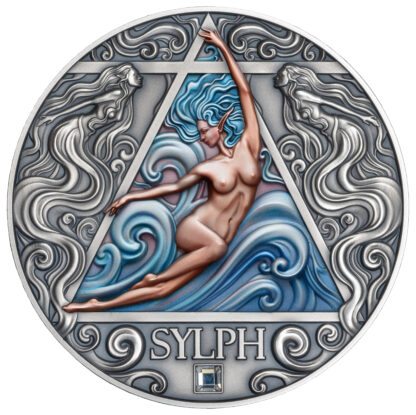 2024 .999 Silver 2oz 50mm Antique and Color Sylph Coin