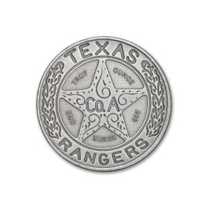 Texas Ranger Badge 1 Troy Ounce 39mm (Antique Finish)