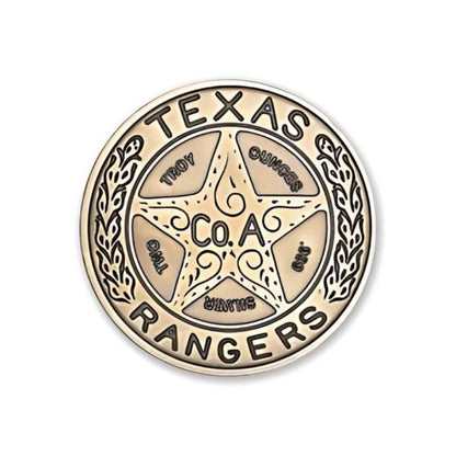 Texas Ranger Badge 2 Troy Ounce 39mm (Antiqued)