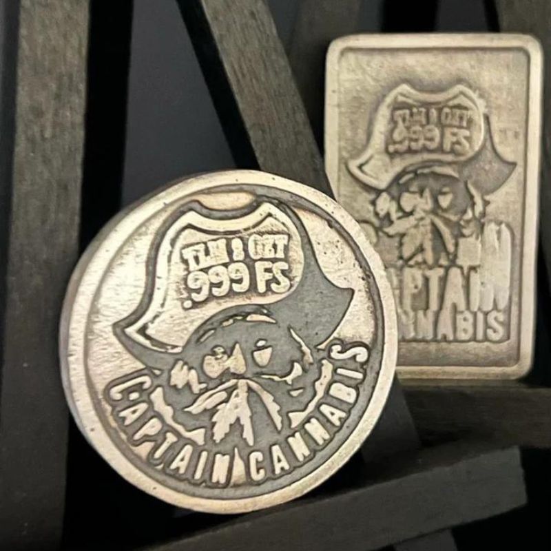 The Locker Mint Captain C Weed – 2 oz .999 fine silver round featuring a cannabis-themed design with Captain C Weed.