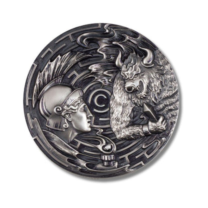 Theseus And The Minotaur Evil Within 3 Oz Silver Coin 20$ Palau 2021