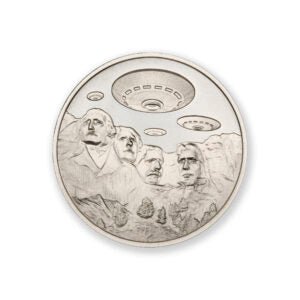 UFOs OVER MOUNT RUSHMORE – 2 TROY OUNCE – 39MM