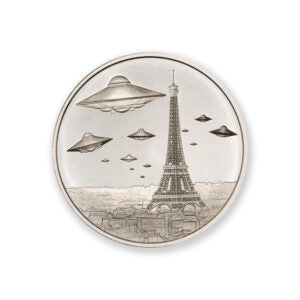 UFOs OVER PARIS – 2 TROY OUNCE – 39MM