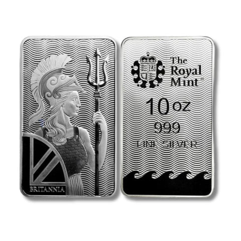 Britannia by The Royal Mint - 10 oz Silver Bullion Bar