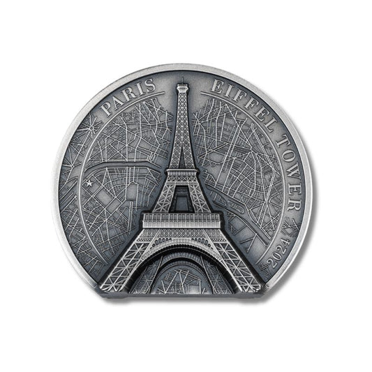 2024 Cook Islands Historical Monuments Eiffel Tower 2oz Silver Coin