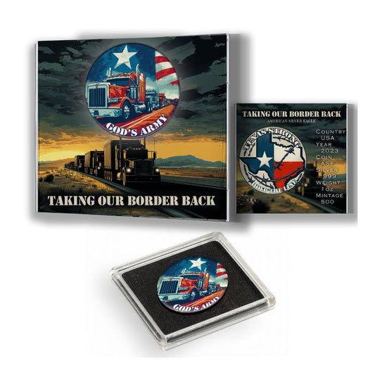 God's Army Truckers Edition 24 Silver Eagle Taking our Border Colorized .999 Silver 1oz Coin