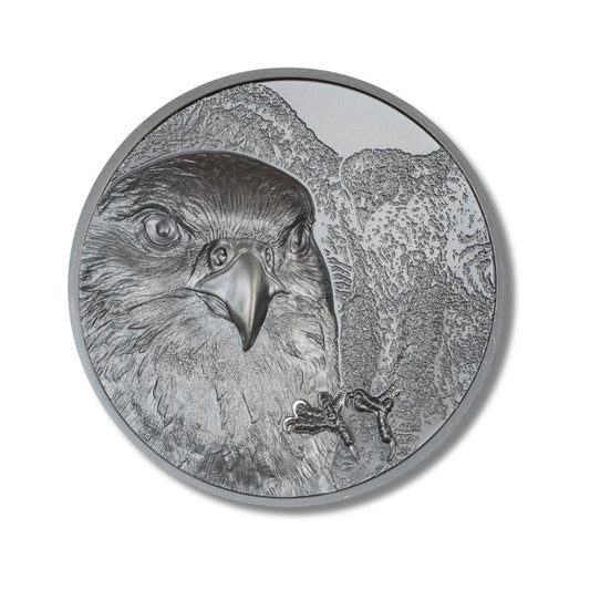 2023 Mongolia Wild Mongolian Falcon 2oz Silver Black Proof Coin