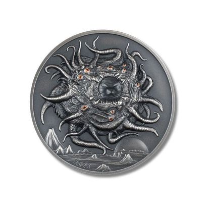 2023 Palau H.P. Lovecraft Azathoth 3oz Silver Ultra High Relief Antiqued Coin