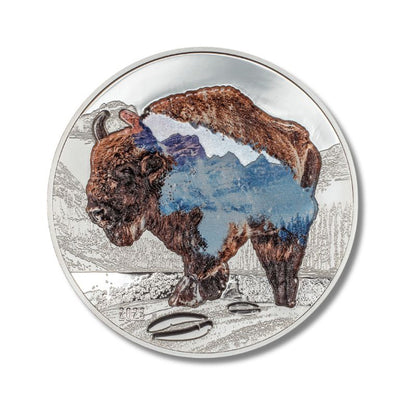 2023 Mongolia Into the Wild Bison 2oz Silver Ultra High Relief Proof Coin