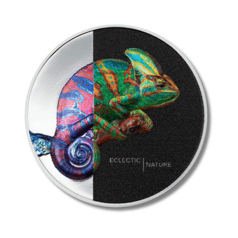 2023 Cook Islands Eclectic Nature Chameleon 1oz Silver Ultra High Relief Proof Coin