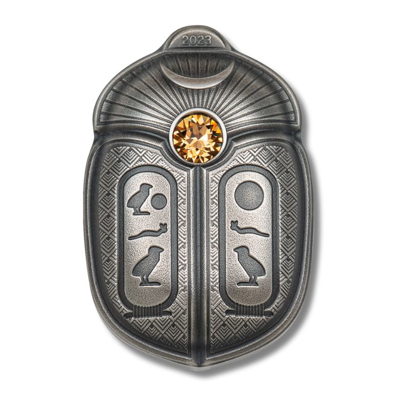 2023 Palau Scarab Cheops 1oz Silver Antiqued Shaped Coin