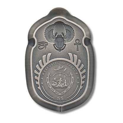 2023 Palau Scarab Cheops 1oz Silver Antiqued Shaped Coin