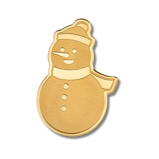 2023 Palau Golden Highlights Snowman 1/2g Gold Shaped Coin