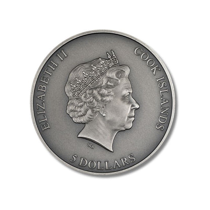 2023 Cook Islands Secret Heart 1oz Silver Antiqued Coin