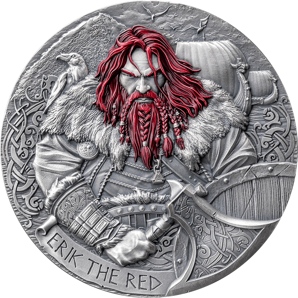 The Way To Valhalla: Erik the Red 2oz .999 High Relief Silver Coin