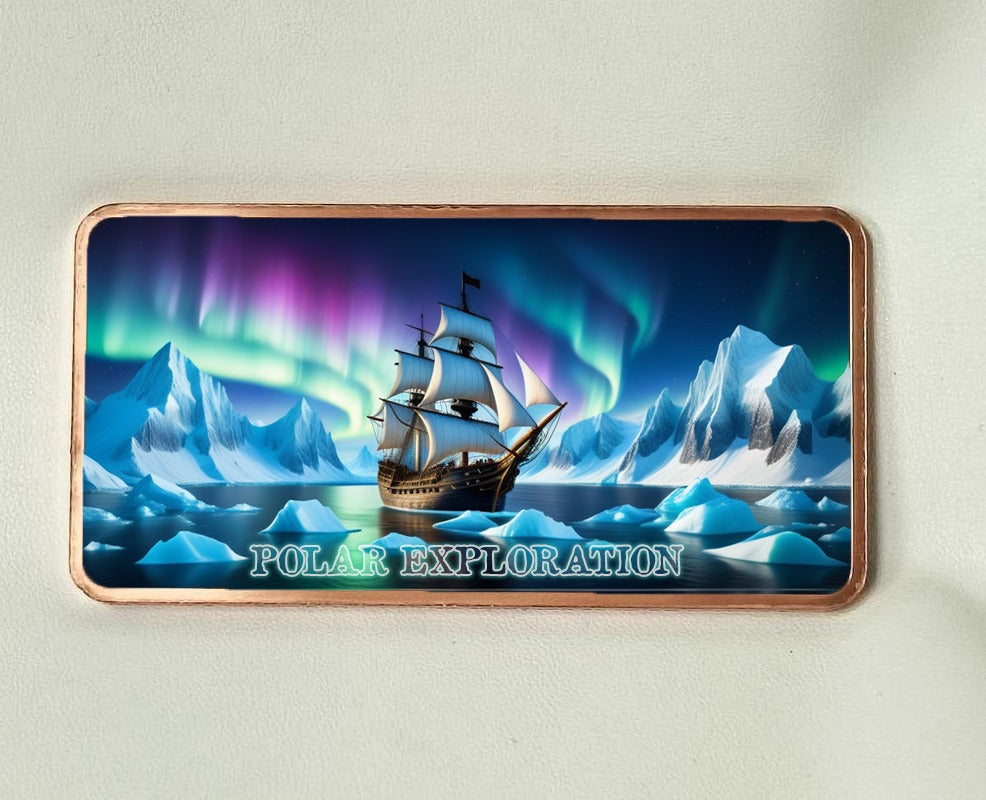 2025 Polar Exploration 10oz .999 Proof Copper Finish Colorized Bar