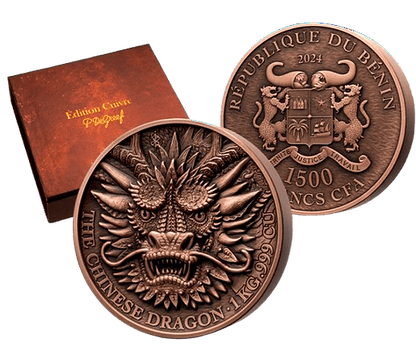 2024 Édition Cuivre The Chinese Dragon 1 kilo Copper Round