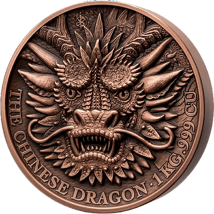 2024 Édition Cuivre The Chinese Dragon 1 kilo Copper Round