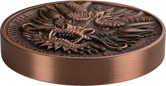 2024 Édition Cuivre The Chinese Dragon 1 kg Copper Round