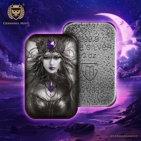 2024 Germania Goddess Frigg 2oz Silver Colorized Case Bar .999 Silver