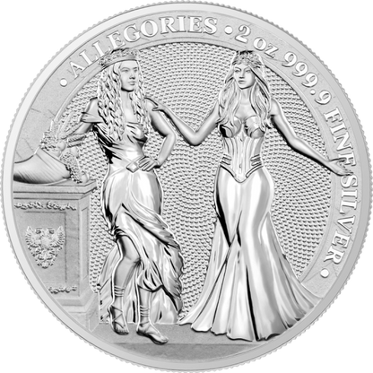 Germania 2020 10 Mark Allegories Italia and Germania  2 Oz 9999 Silver Coin