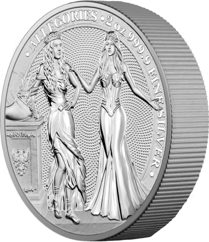 Germania 2020 10 Mark Allegories Italia and Germania  2 Oz 9999 Silver Coin