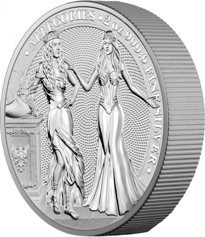 Germania 2020 10 Mark Allegories Italia and Germania  2 Oz 9999 Silver Coin