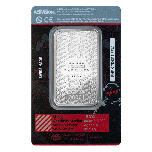 2023 PAMP Suisse Call of Duty 20th Anniversary 1 oz Silver Bar (02/19)