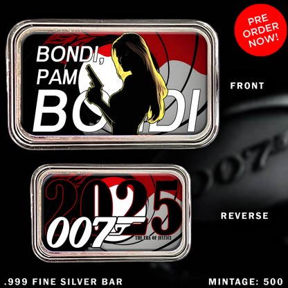 2025 Bondi Pam Bondi 007 1oz .999 Colorized Silver Bar