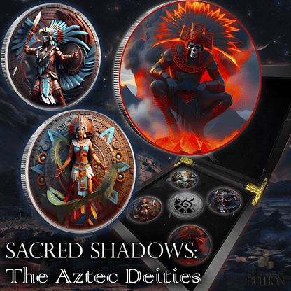 2024 1oz Colorized Aztec Shadows Water Deity Chalchiuhtlicue Bullion Round Presale