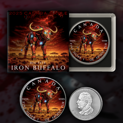 2025 Canada Maple Big Five Iron Buffalo 1oz .9999 Silver