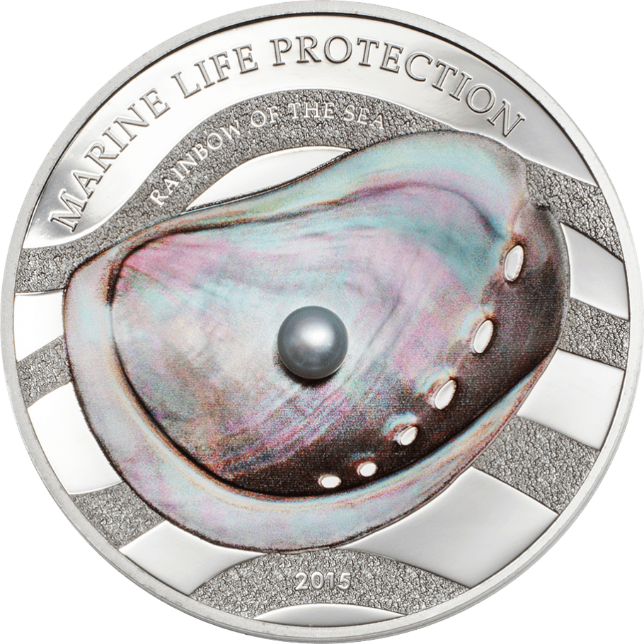 2015 Marine Life Protection Rainbow .999 Silver Proof .999 Silver Coin