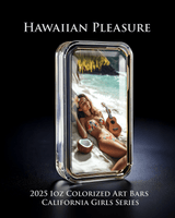 Cali Girls Song Bar Series "Hawaiian Pleasure" 1oz .999 Fine Silver Color Art Bar - Captain’s Chest Bullion