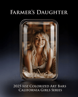 Cali Girls Song Bar Series "Midwest Farmers Daughter" 1oz .999 Fine Silver Color Art Bar - Captain’s Chest Bullion