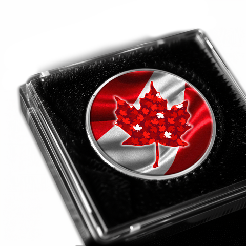 2024 Canada Maple .9999 Argent Pur Colorized Coin with Flag Colors Coin (Dealers)