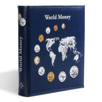 Coin Album "World Money" with 5 different OPTIMA Coin Sheets, blue