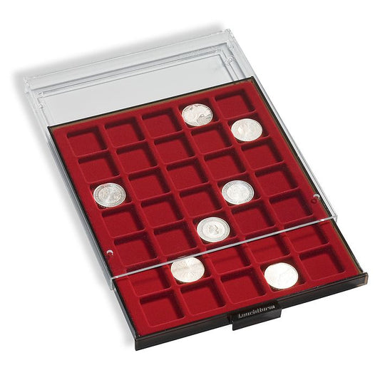 Coin boxes with square compartments