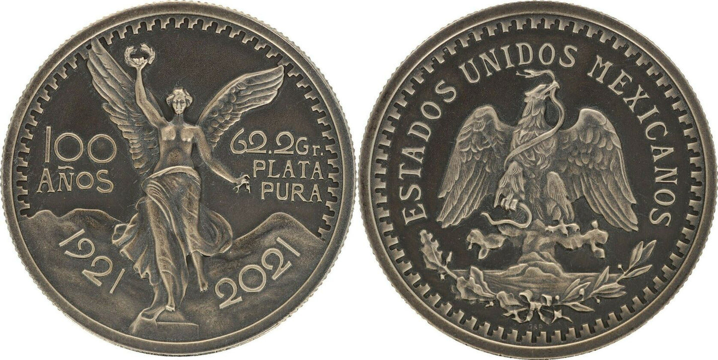 1921 Mexico 2oz Silver 50 Pesos 100th Ann.  .999 Silver