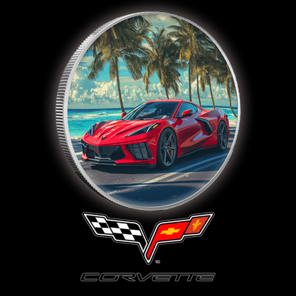 2024 1oz Color Corvette Past & Present .999 Bullion Round Presale