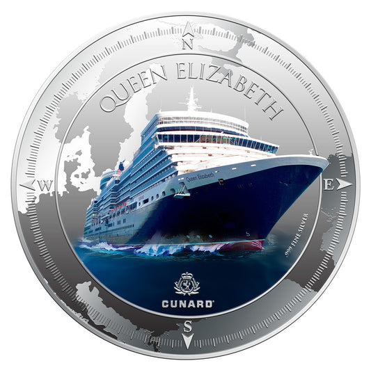Pitcairn Island 2013 $2 Cunard Lines Queen Elizabeth 1oz Silver Coloured Proof Coin