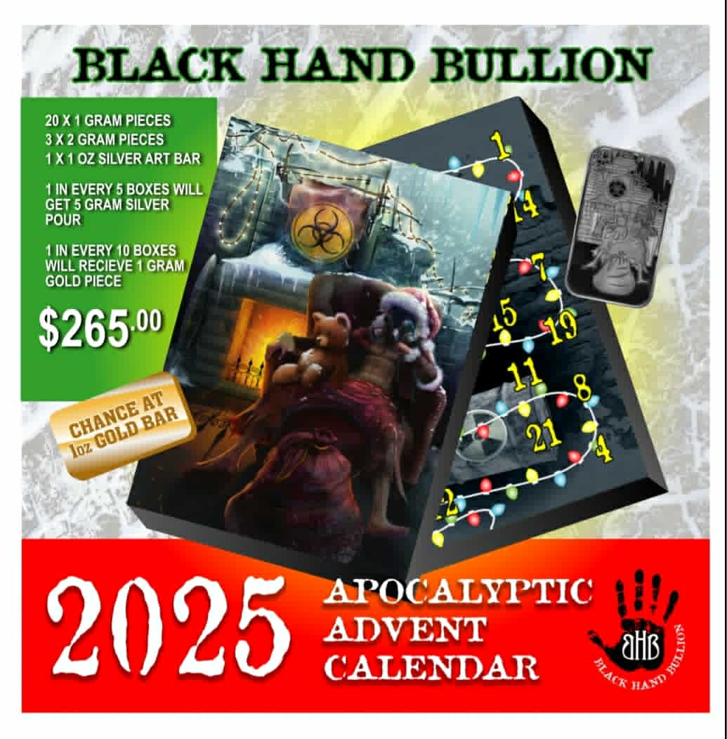Black Hand Bullion Mystery Chase Childrens Advent Calendar .999 Silver
