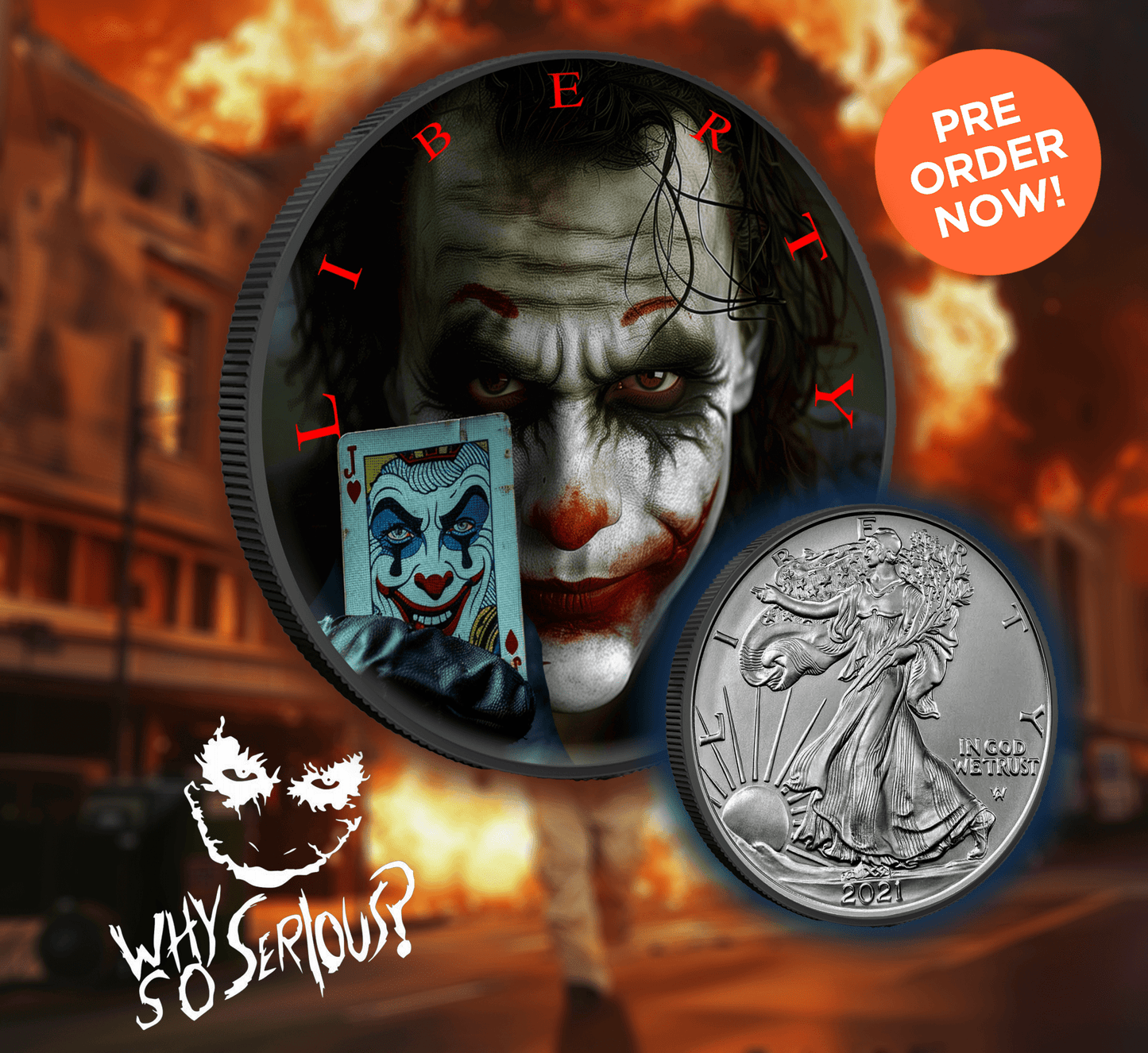 2024 Silver Eagle .999 1oz Silver Coin "The Joker" Why So Serious