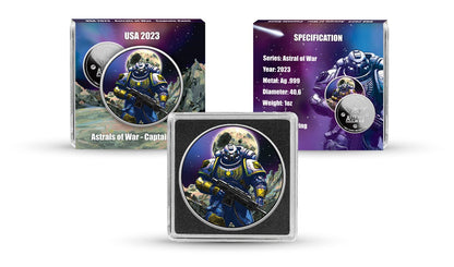 1 oz .999 Silver Astrals of War: Space Marine Captain Kane Colorized