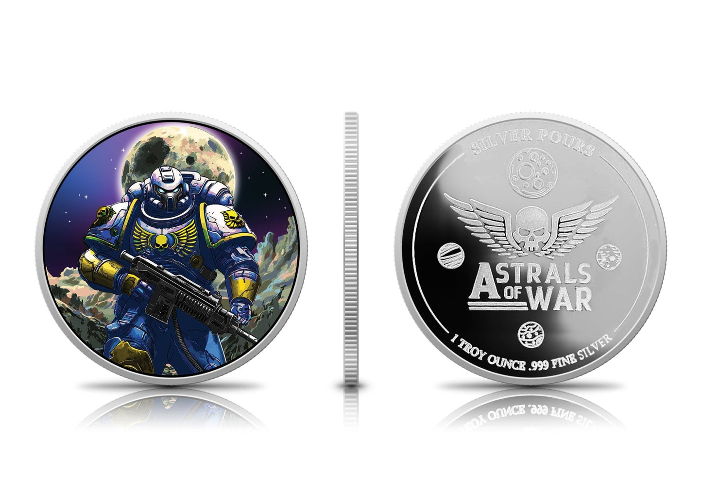 1 oz .999 Silver Astrals of War: Space Marine Captain Kane Colorized