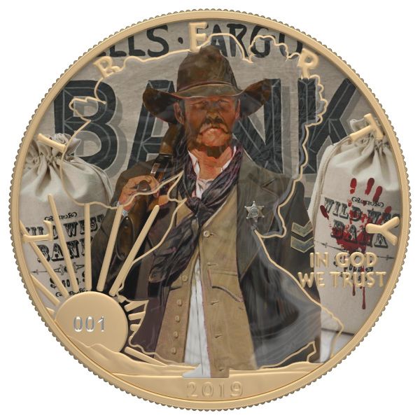 USA 2019 1$ Faces of America - Texas ranger 1 Oz Silver Coin with Varnish